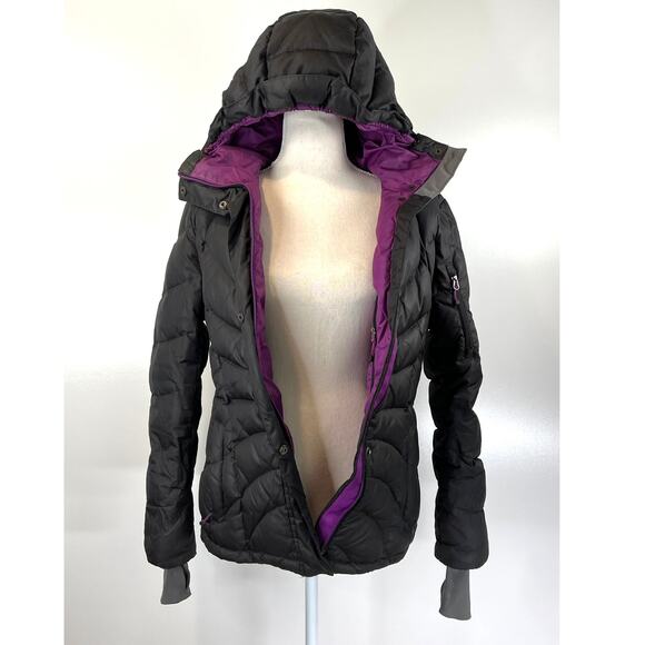 Lands End Down Quilted Puffer Jacket Hooded Black - Picture 11 of 14